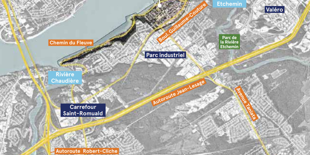 Carte du secteur du Carrefour St-Romuald