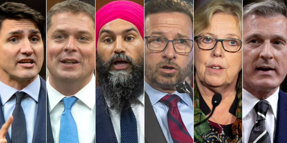 Chefs des partis politiques fédéraux au débat de Radio-Canada